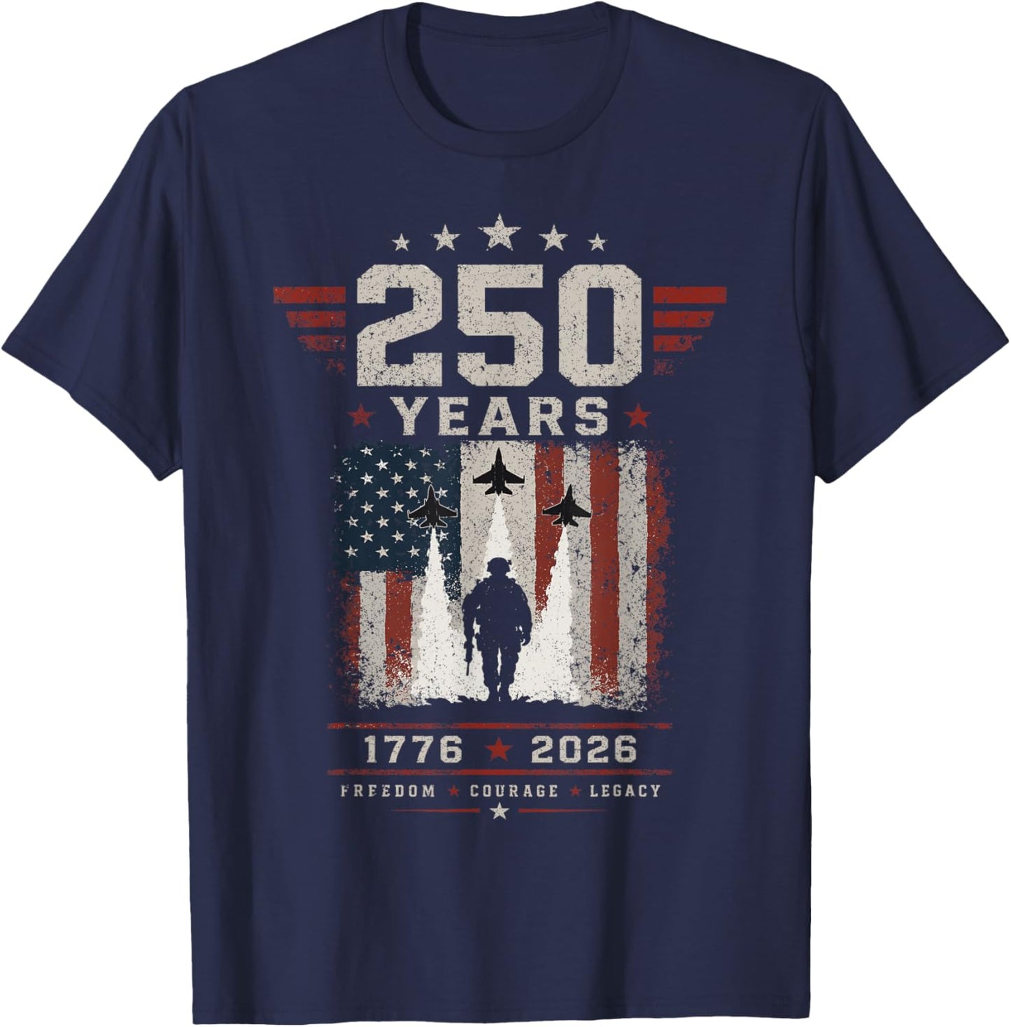250 Anniversary USA 250th American 250 Years 4th July 2026 T-Shirt - T-Shirt | Navy