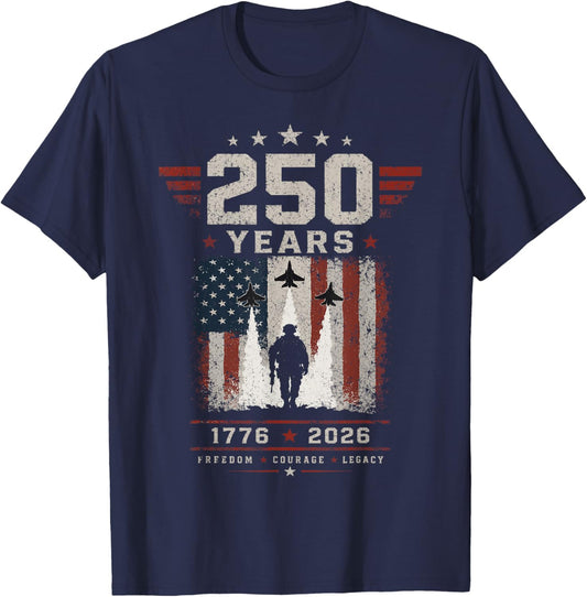 250 Anniversary USA 250th American 250 Years 4th July 2026 T-Shirt - T-Shirt | Navy