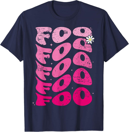 Foo First Name I Love Foo Girl Groovy 80's Vintage T-Shirt - T-Shirt | Navy