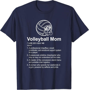 Volleyball Mom Definition Meaning Funny Sport Parent T-Shirt - T-Shirt | Navy