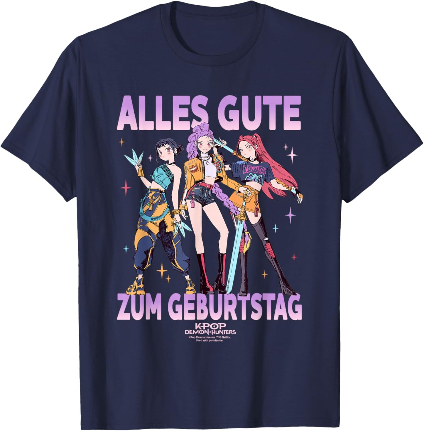 KPop Demon Hunters Birthday German T-Shirt - T-Shirt | Navy