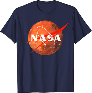 NASA Meatball Logo Vintage Retro Space Planet Mars Graphic T-Shirt - T-Shirt | Navy