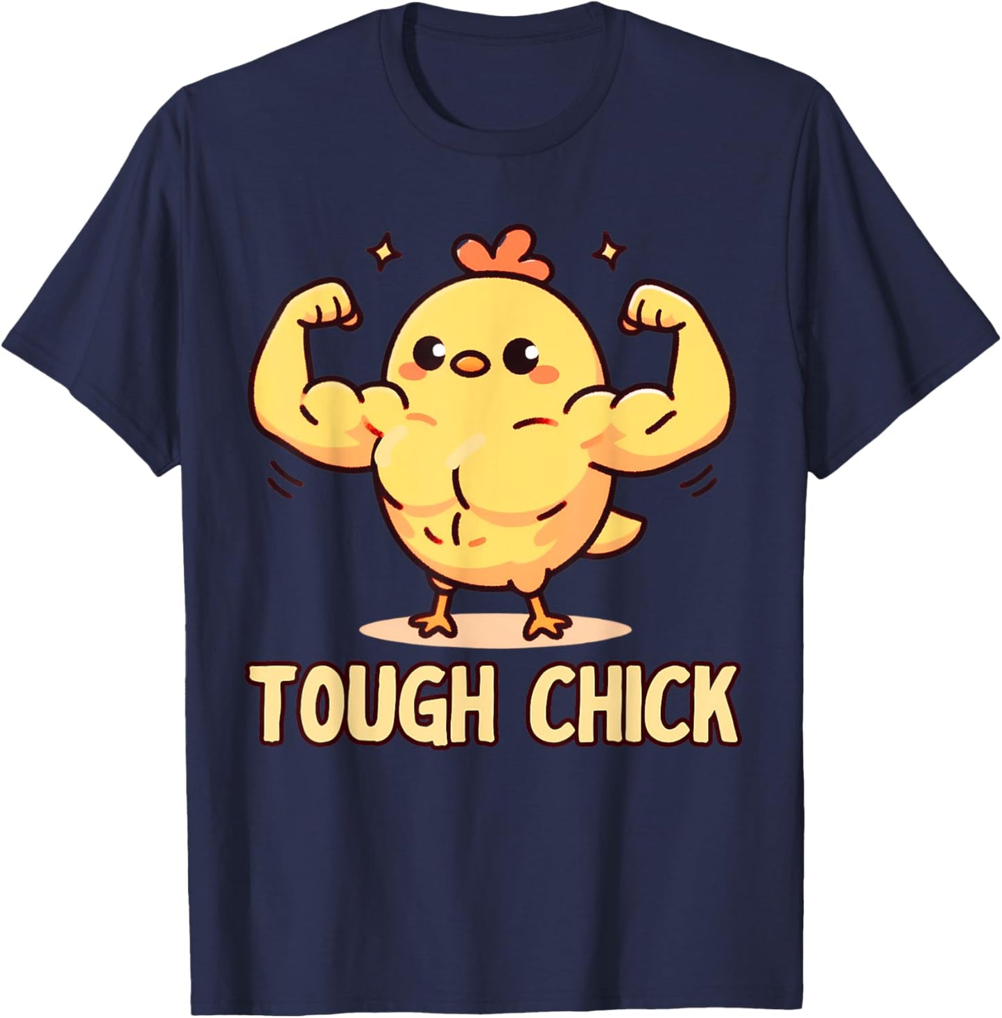 Funny Baby Chick Gym Teen Girls Women One Tough Chick T-Shirt - T-Shirt | Navy