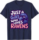 Kids Girl Loves Ravens Kids T-Shirt - T-Shirt | Navy