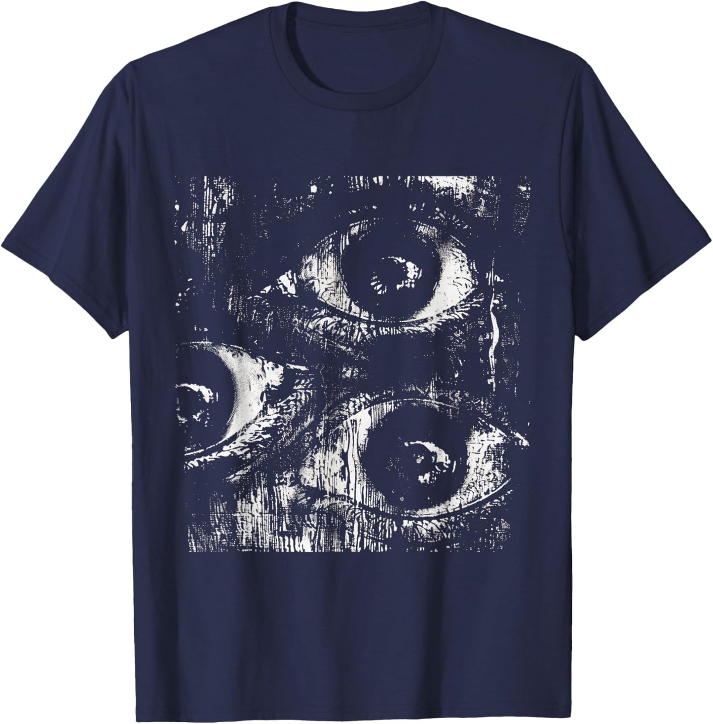 Eyes Weird Goth Grunge Eyeballs Alt Odd Strange Aesthetic T-Shirt - T-Shirt | Navy