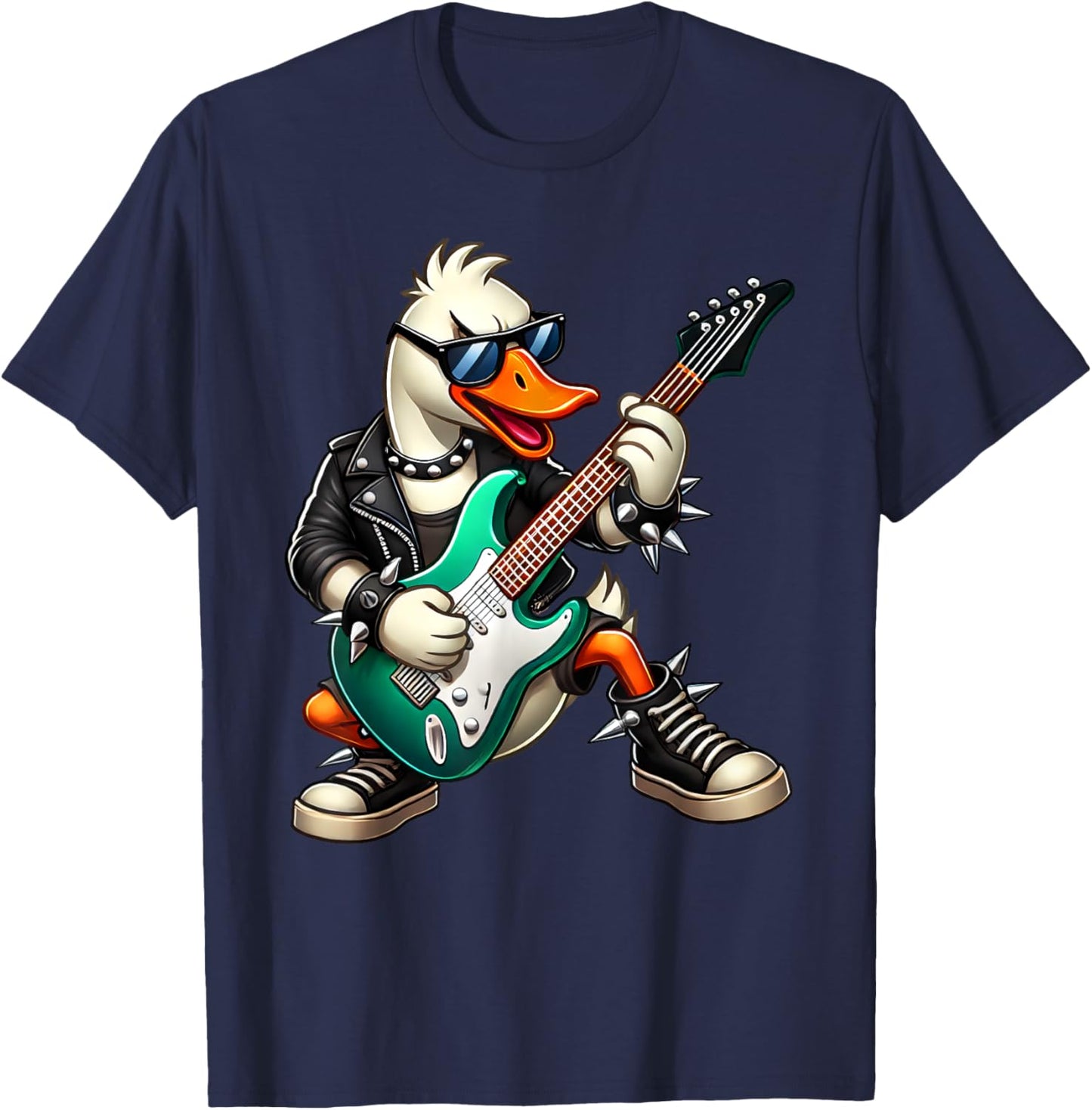 Goose Electric Guitar Concert Music Men Women Kids T-Shirt - T-Shirt | Navy
