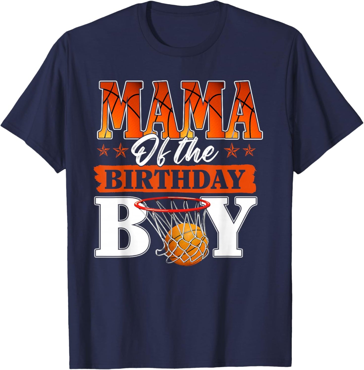 Basketball Mama of The Birthday Boy Family Matching T-Shirt - T-Shirt | Navy