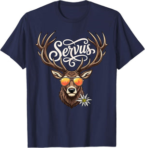 Servus Herren Trachtenshirt Damen Outfit Trachten T-Shirt - T-Shirt | Navy