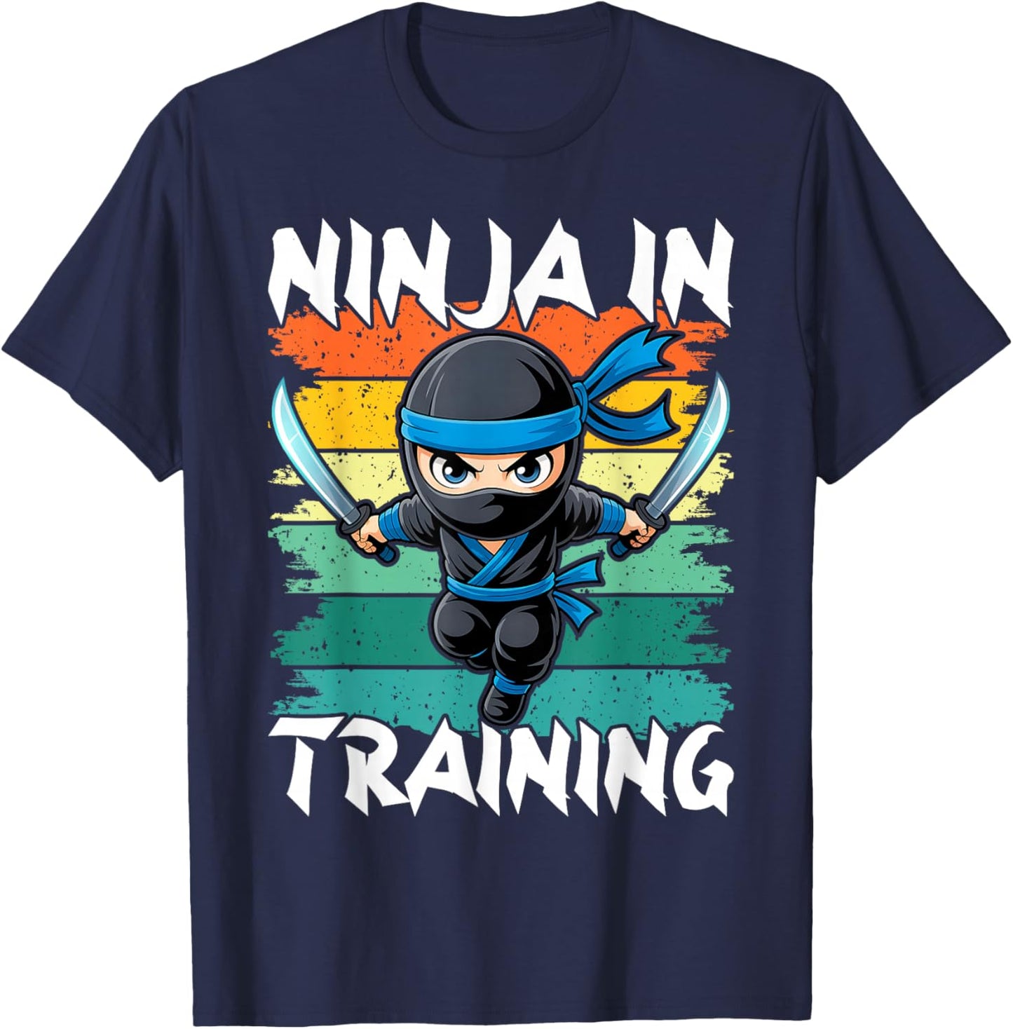Ninja in Training Costume Party Warrior Boys Girls Kids T-Shirt - T-Shirt | Navy