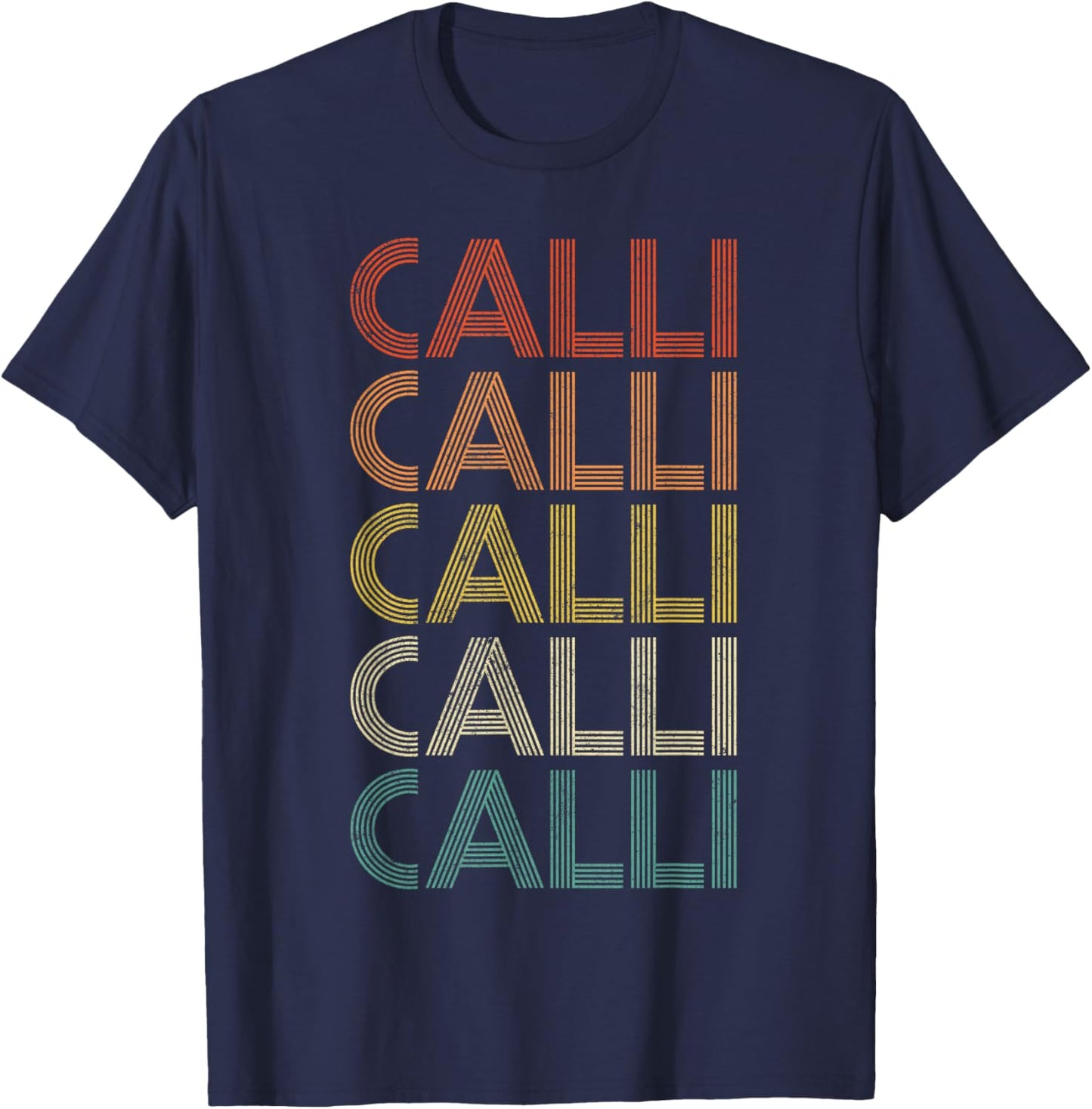 Calli Vintage Retro T-Shirt - T-Shirt | Navy