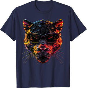 Panther Dad Mom Cool Sunglasses - Panther T-Shirt - T-Shirt | Navy