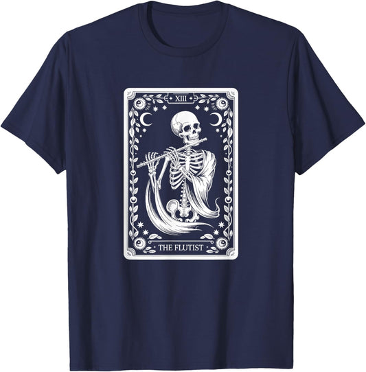 The Flutist Tarot Card, Flute Player T-Shirt - T-Shirt | Navy