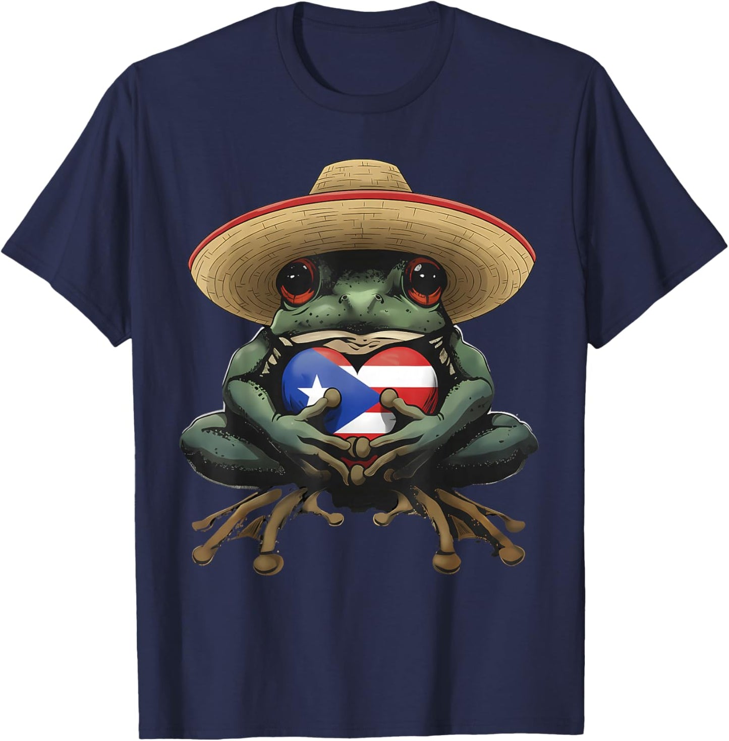 Coqui Frog Puerto Rico Taino Puerto Rican Flag Boricua T-Shirt - T-Shirt | Navy