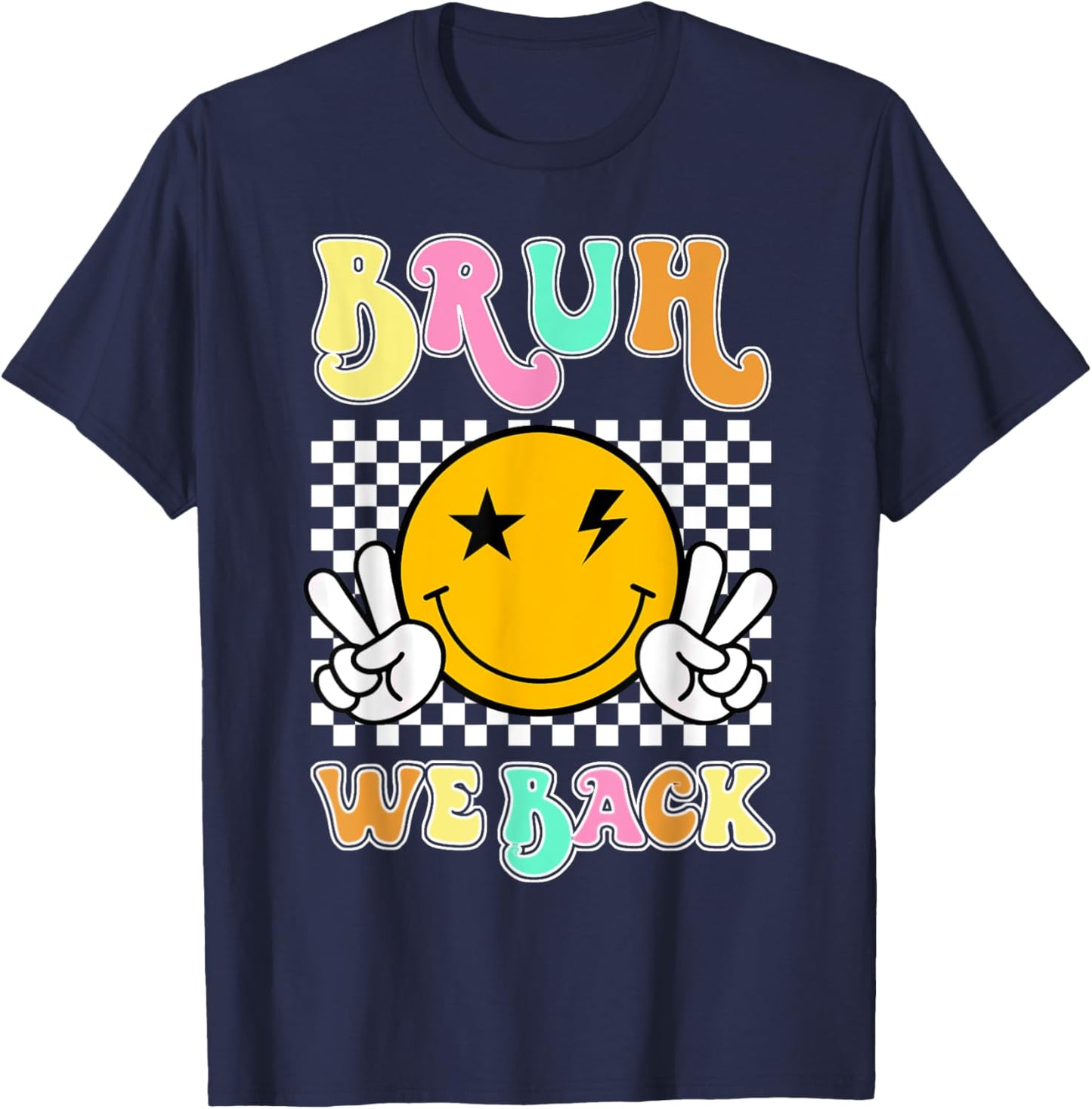 Back To School Groovy Back to School For Teachers Boy Girl T-Shirt - T-Shirt | Navy