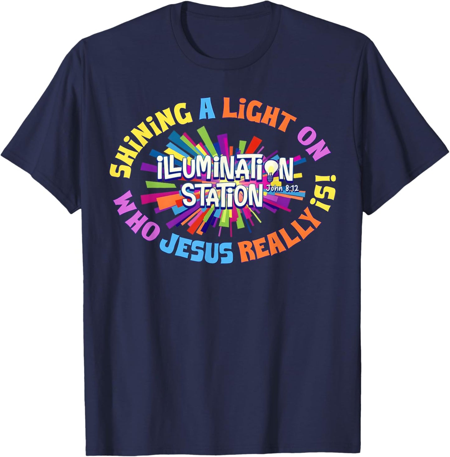 Illumination Station VBS 2026 Bible Jesus Christian Lights T-Shirt - T-Shirt | Navy