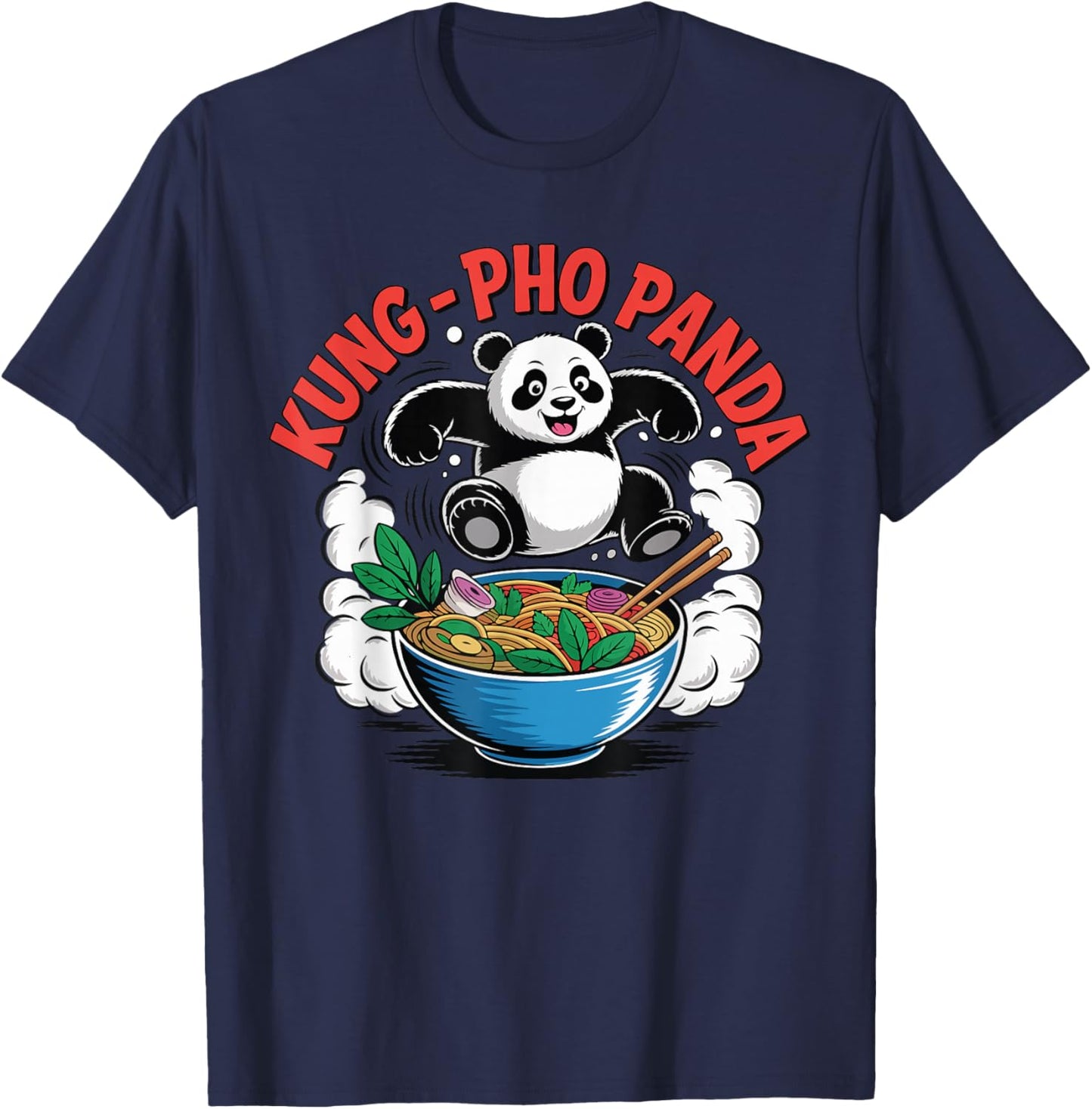 Pholicious Panda Vietnamese Pho Lover Design Kung Fu T-Shirt - T-Shirt | Navy