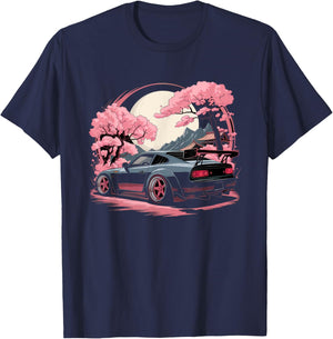 Japanese Car Men JDM Japan Street Racing Streetwear T-Shirt - T-Shirt | Navy