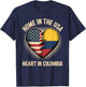 Home in The USA Heart in Colombia American Colombian America T-Shirt - T-Shirt | Navy
