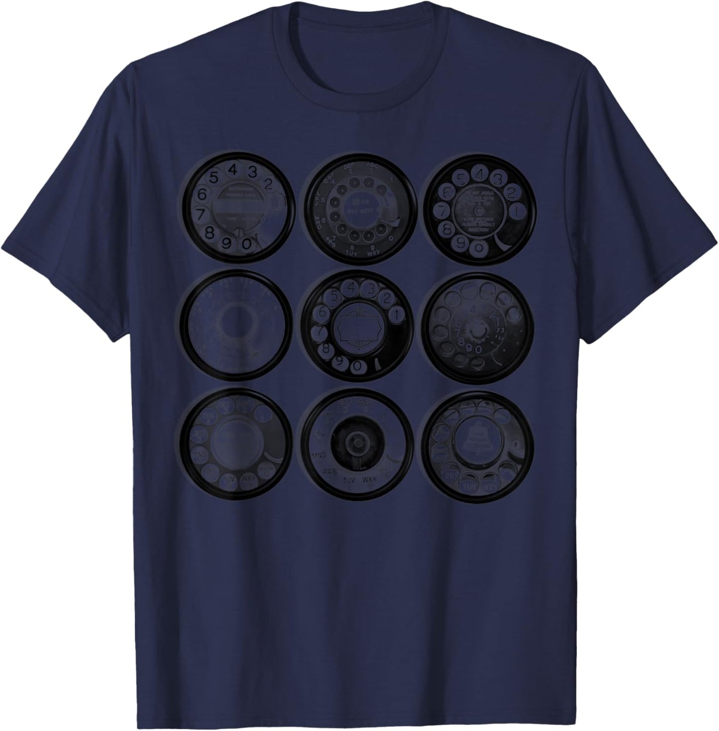 Vintage Rotary Dial Collection Retro Dial Rotary Phone T-Shirt - T-Shirt | Navy