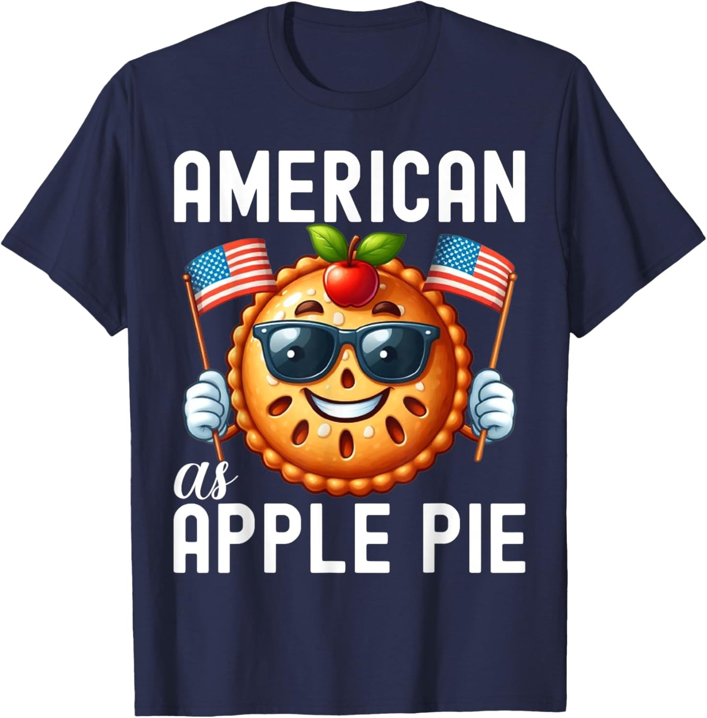 Cute American as Apple Pie shirt Women Kids T-Shirt - T-Shirt | Navy