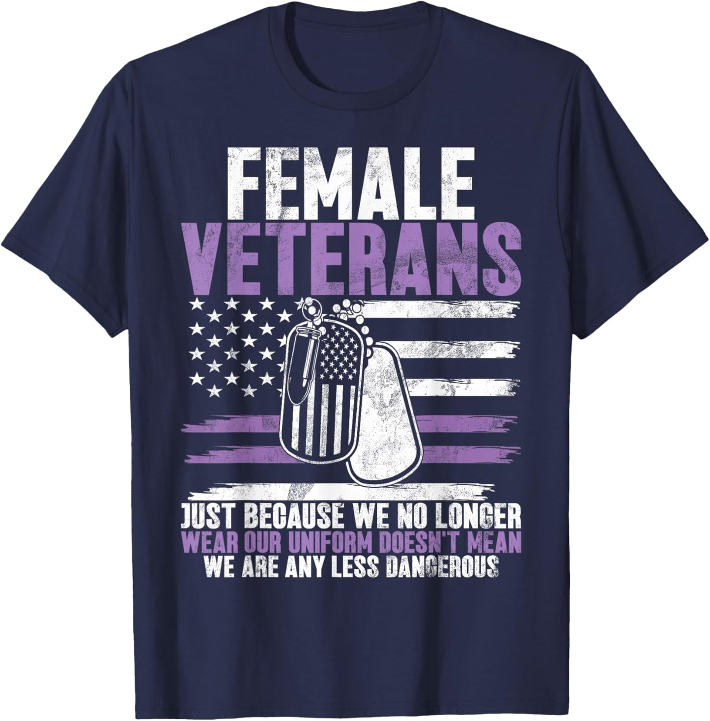 Female Veteran Veteran's Day Women Veteran Soldier Patriotic T-Shirt - T-Shirt | Navy