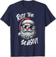 Rizz The Season Teens Kids School Christmas Santa Claus T-Shirt - T-Shirt | Navy
