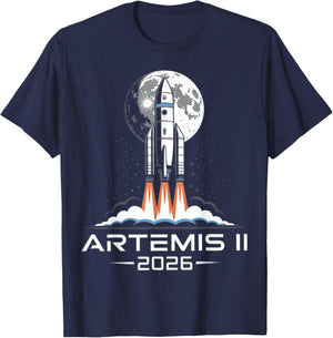 Artemis II Back to the Moon 2026 T-Shirt - T-Shirt | Navy