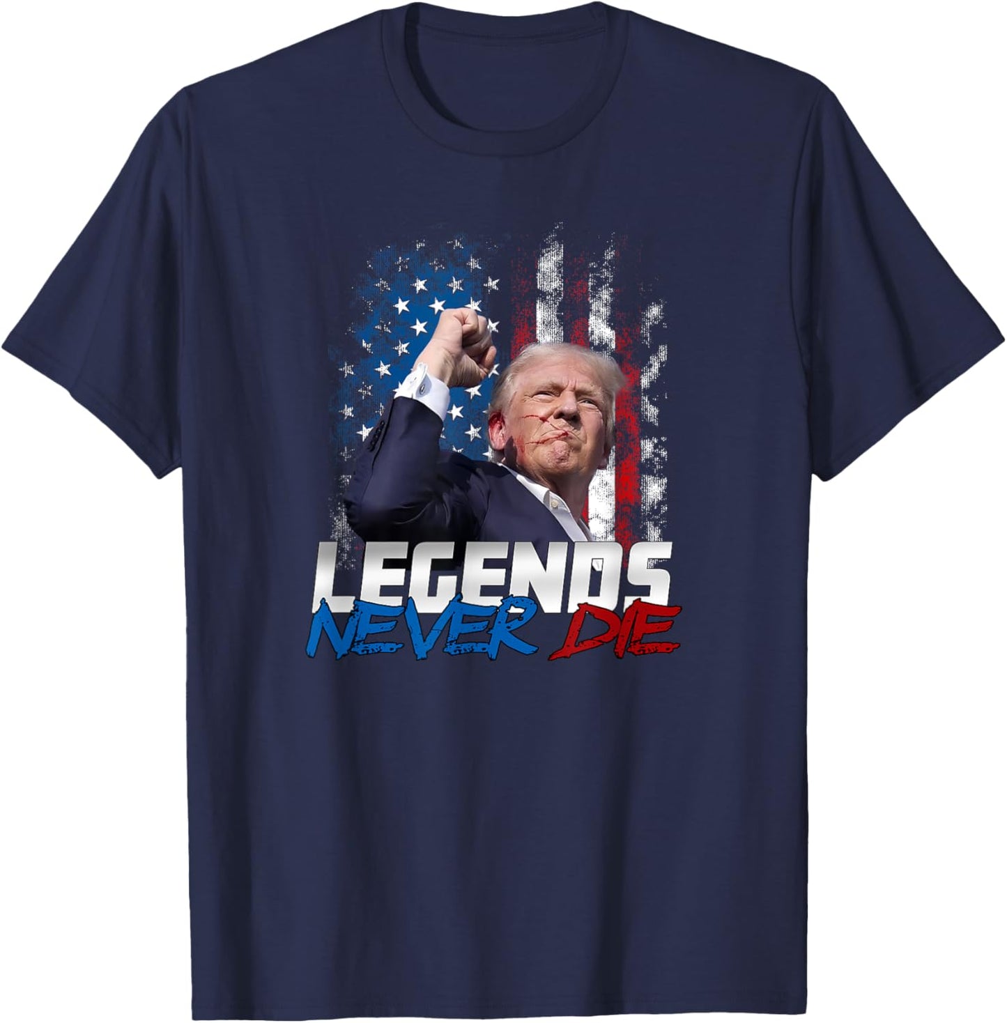 Legends Never Die - President Donald J. Trump T-Shirt - T-Shirt | Navy
