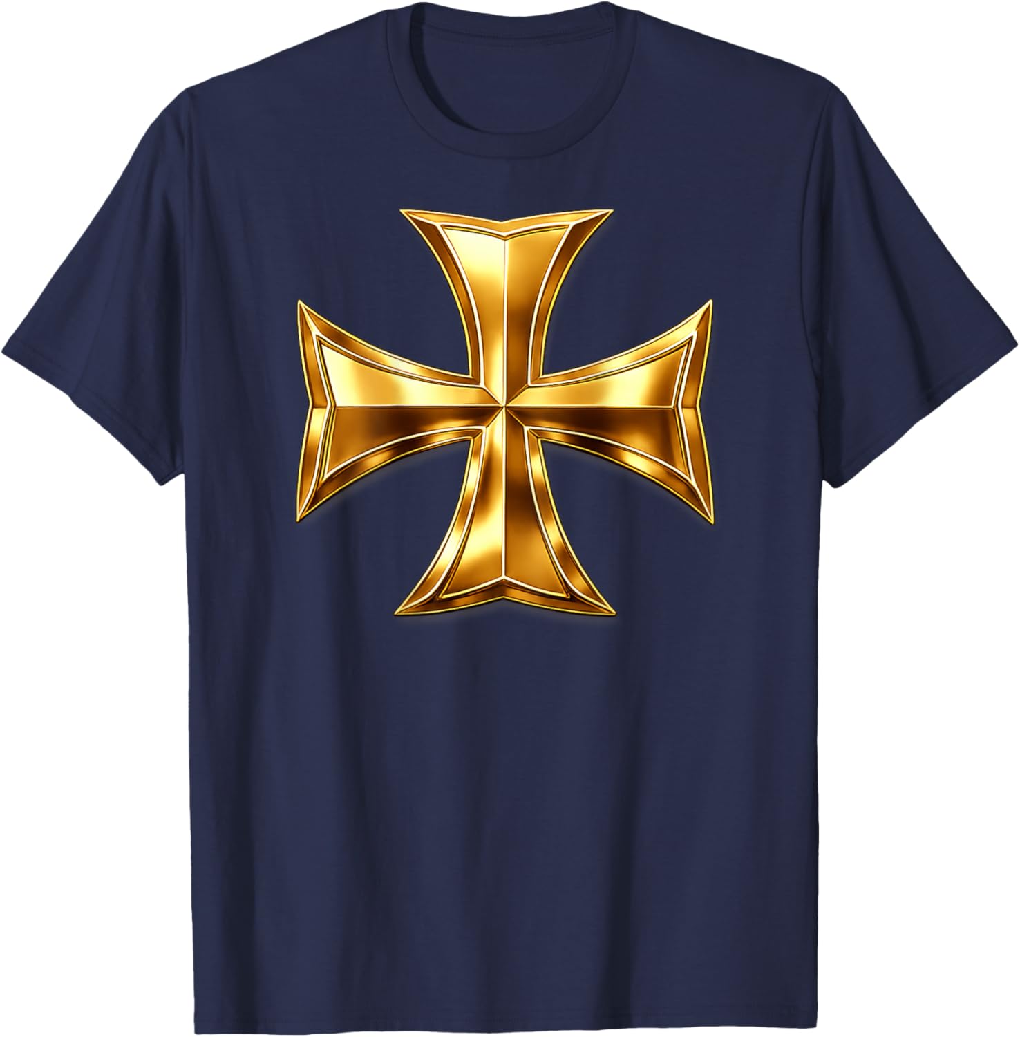 Episches christliches Tempelritterkreuz T-Shirt - T-Shirt | Navy