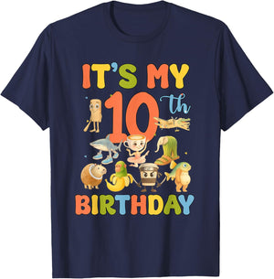 It's My 10th Birthday Boy Italian Brainrot Meme 10 Year Old T-Shirt - T-Shirt | Navy