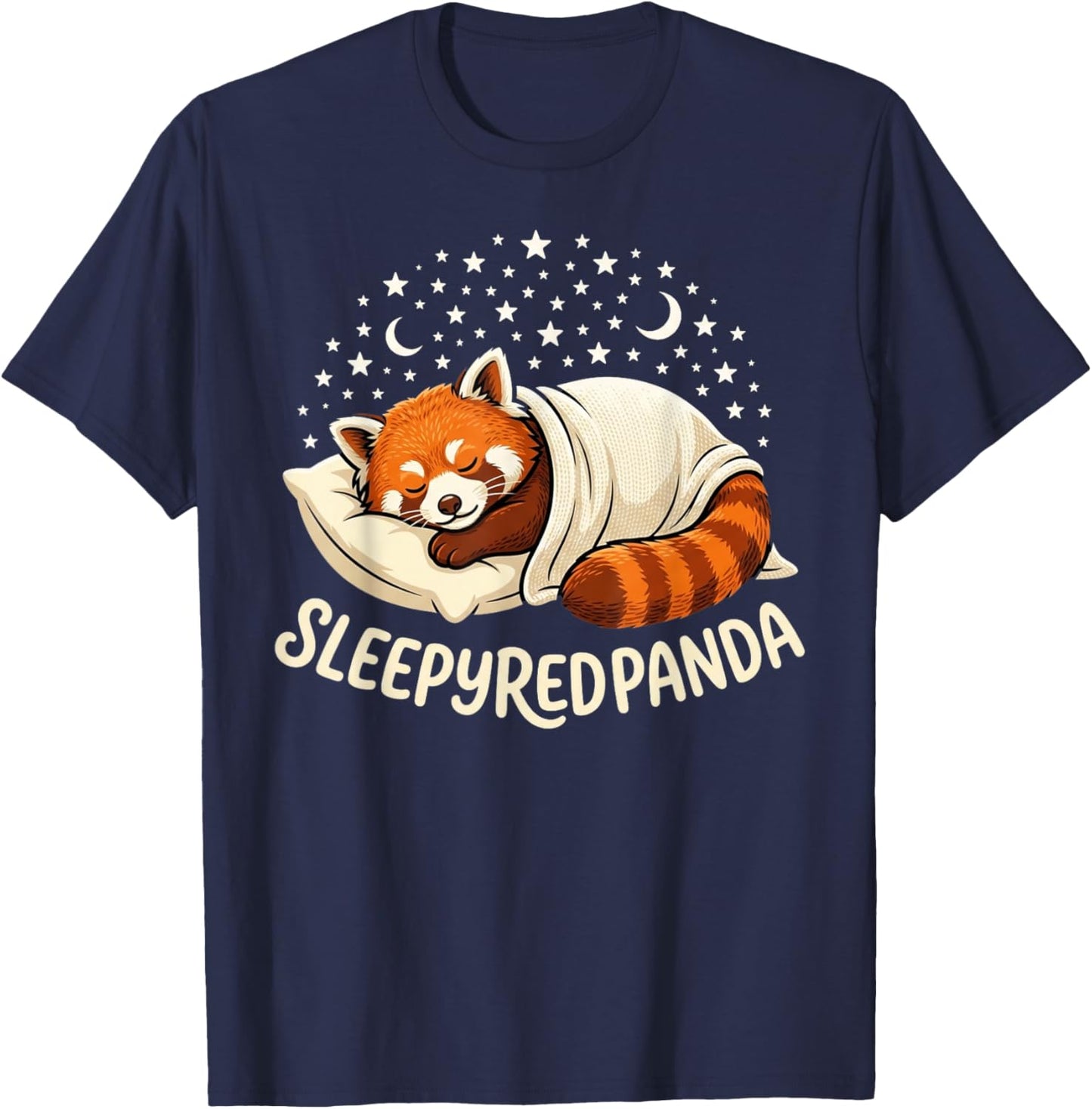 Red Panda Sleep Pajamas T-Shirt - T-Shirt | Navy