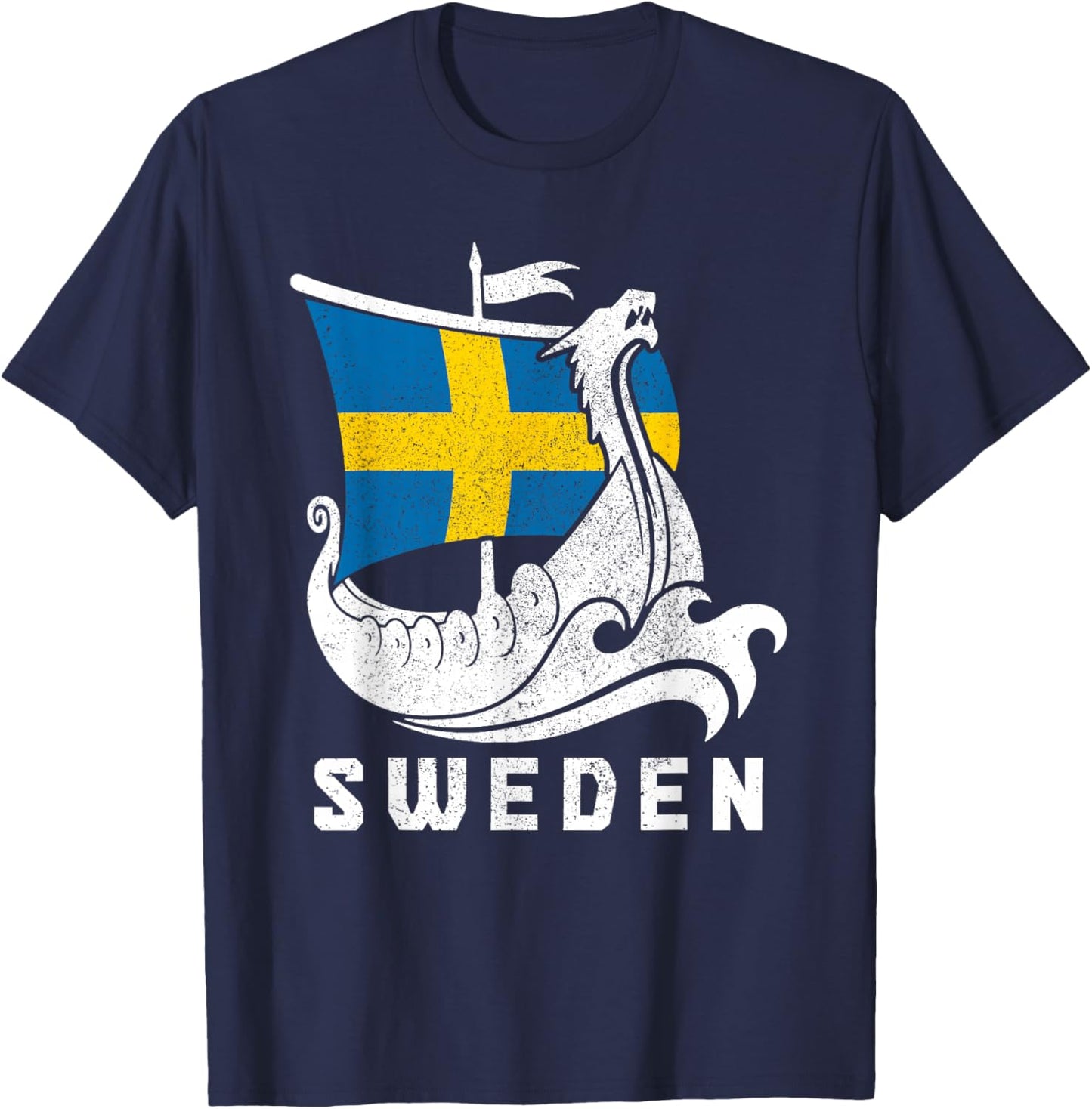 Sweden Viking Sverige Swedish Flag Pride Heritage T-Shirt - T-Shirt | Navy