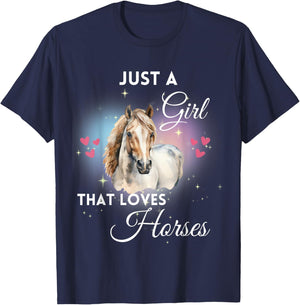 Just A Girl That Loves Horses T-Shirt - T-Shirt | Navy