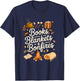 Books Blankets and Bonfires Cozy Fall Autumn Book Lover T-Shirt - T-Shirt | Navy