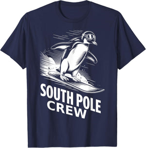 Funny Snowboarding Penguin Southpole Crew Winter Sports T-Shirt - T-Shirt | Navy