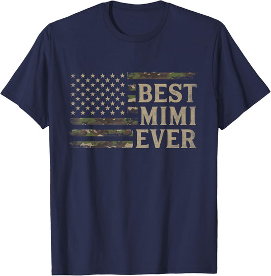 Camo Best Mimi Ever USA Flag Mothers Day Grandma T-Shirt - T-Shirt | Navy