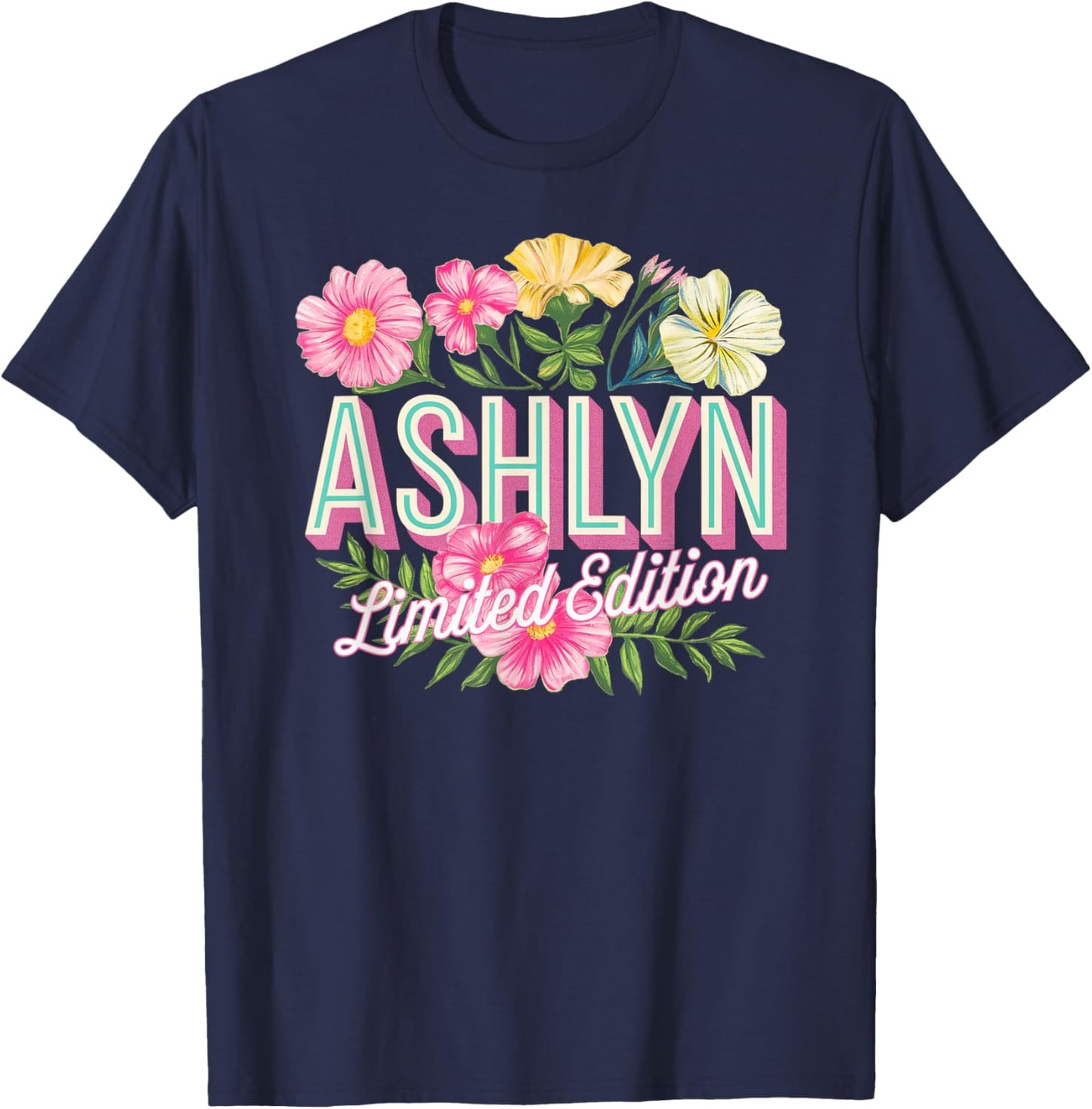 Ashlyn Limited Edition Vintage Custom Name Wife Grandma T-Shirt - T-Shirt | Navy