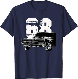 1968 68 Mercury classic Cougar Vinatge cars T-Shirt - T-Shirt | Navy