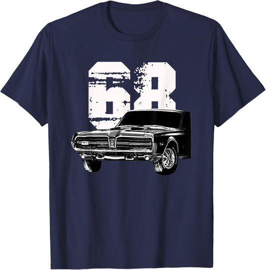 1968 68 Mercury classic Cougar Vinatge cars T-Shirt - T-Shirt | Navy