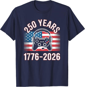 1776 2026 250 Years Anniversary Video Game Controller T-Shirt - T-Shirt | Navy