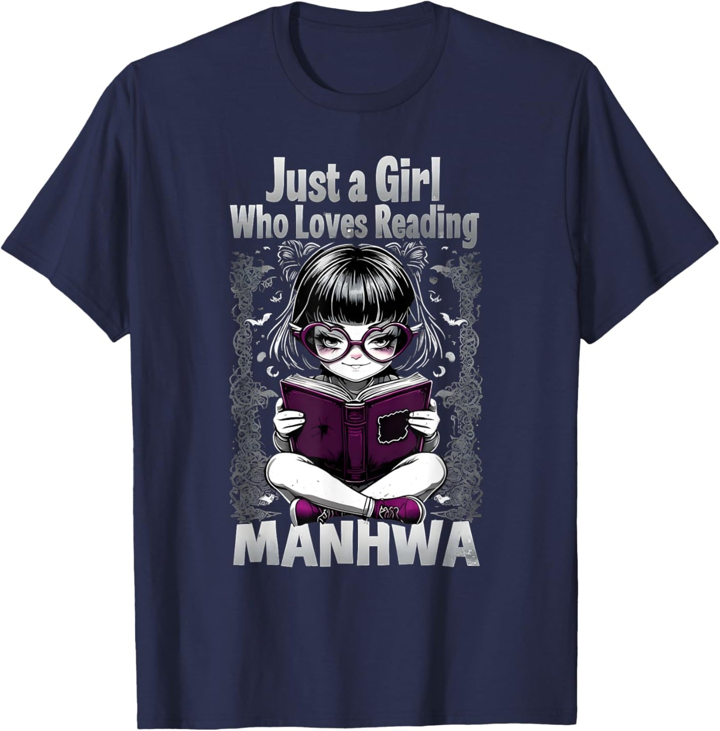 Just a Girl Who Loves Reading Manhwa T-Shirt - T-Shirt | Navy