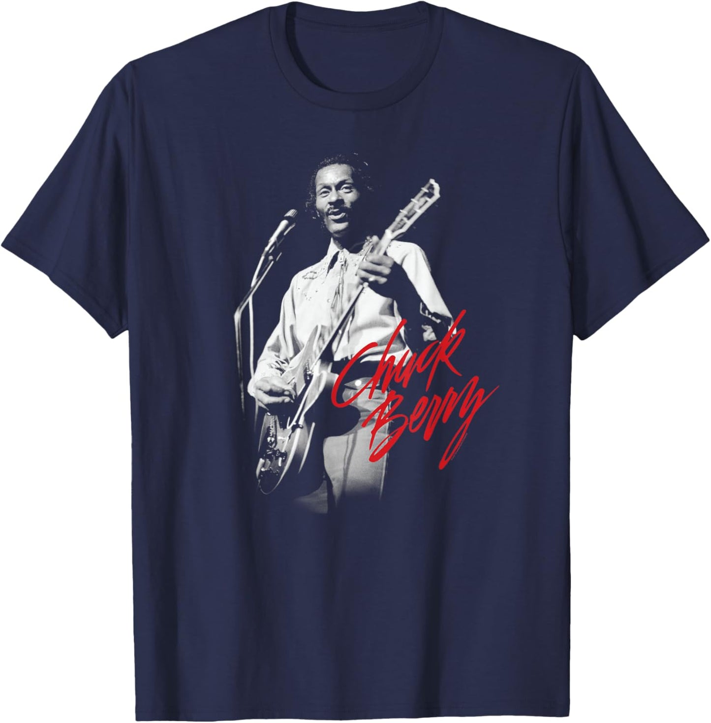 Chuck Berry Gitarre Foto T-Shirt - T-Shirt | Navy