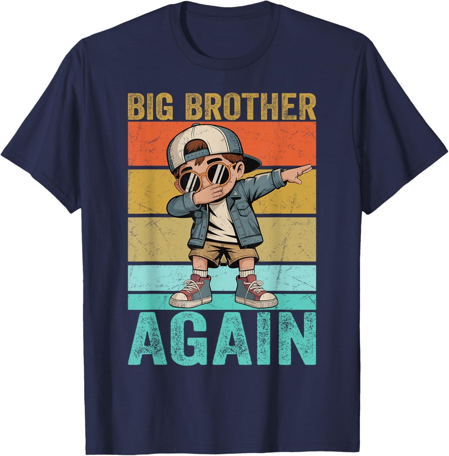 Big Brother Again Dabbing Big Brother Announcement for Boys T-Shirt - T-Shirt | Navy