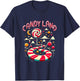 Xmas Candy Land Rainbow Trail Candy Cane Merry Christmas T-Shirt - T-Shirt | Navy