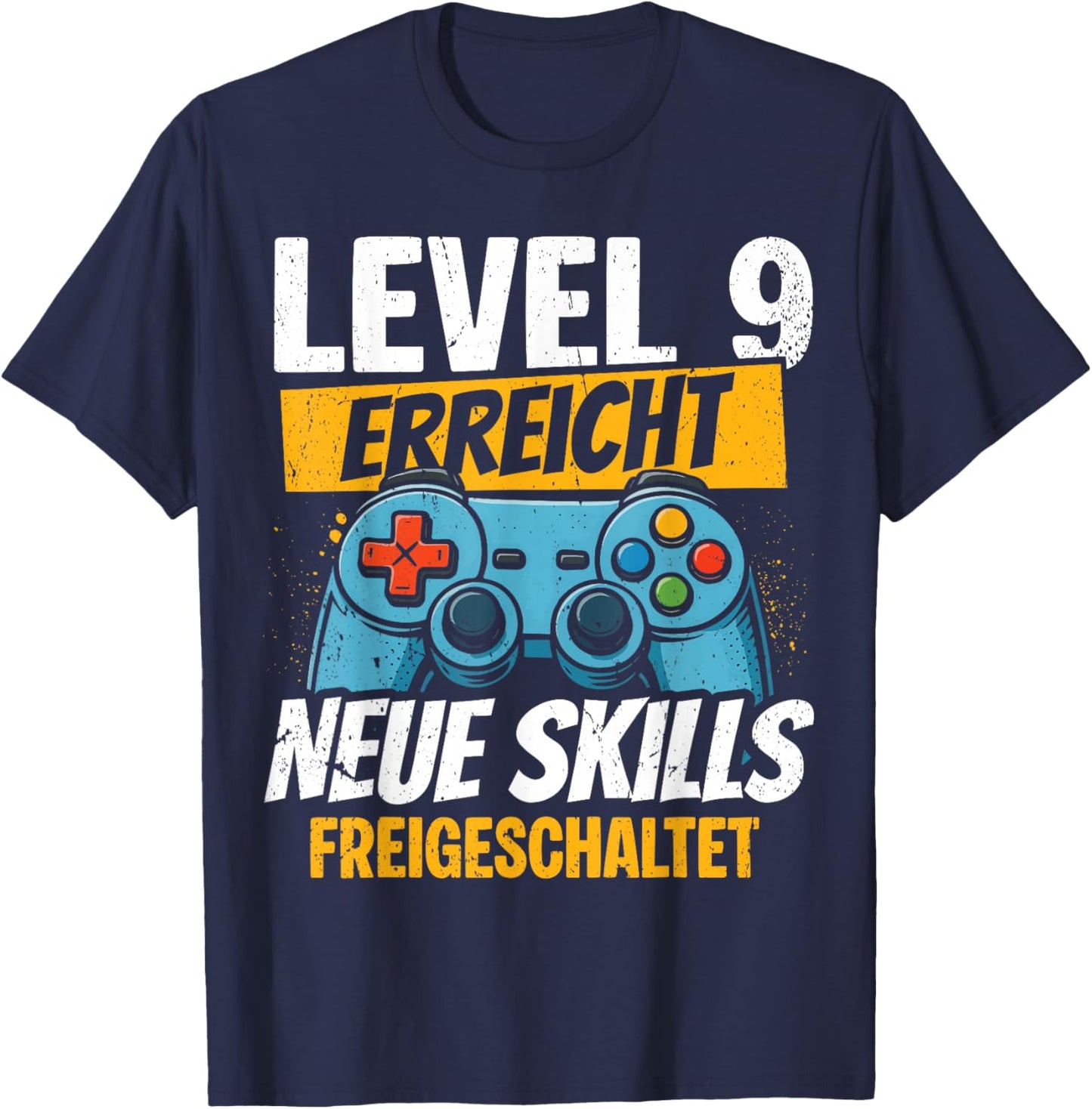 9. Geburtstag Jungen Video Gamer Level 9 Erreicht Kids T-Shirt - T-Shirt | Navy