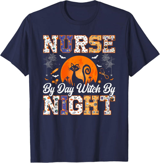 Night Halloween Boo Crew Nurse Halloween For Nurses RN T-Shirt - T-Shirt | Navy