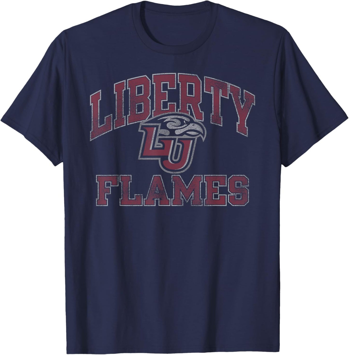 Liberty Flames Vintage Worn Navy Officially Licensed T-Shirt - T-Shirt | Navy