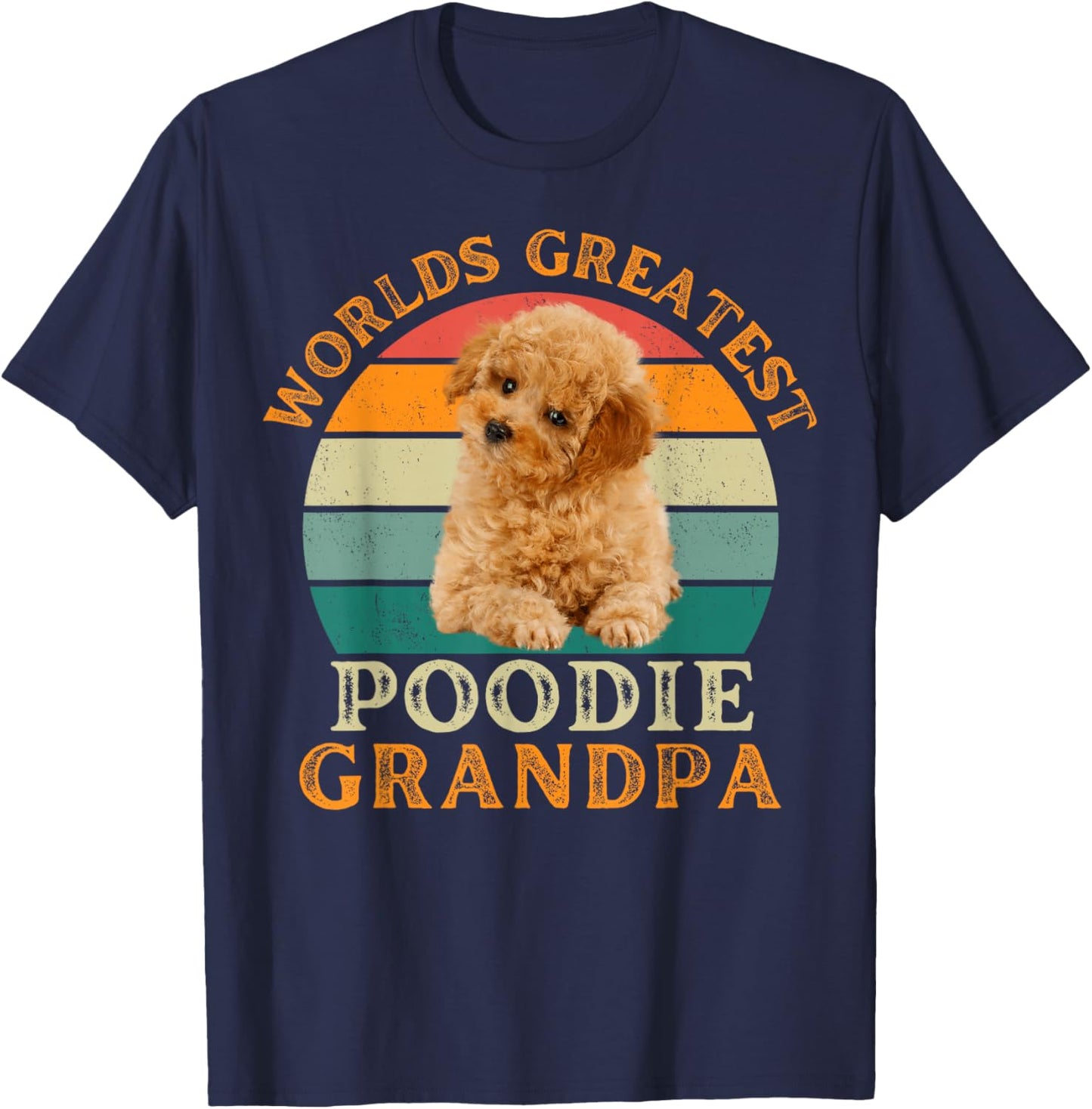 Worlds Greatest Miniature Poodle Grandpa Funny Dog Owner T-Shirt - T-Shirt | Navy