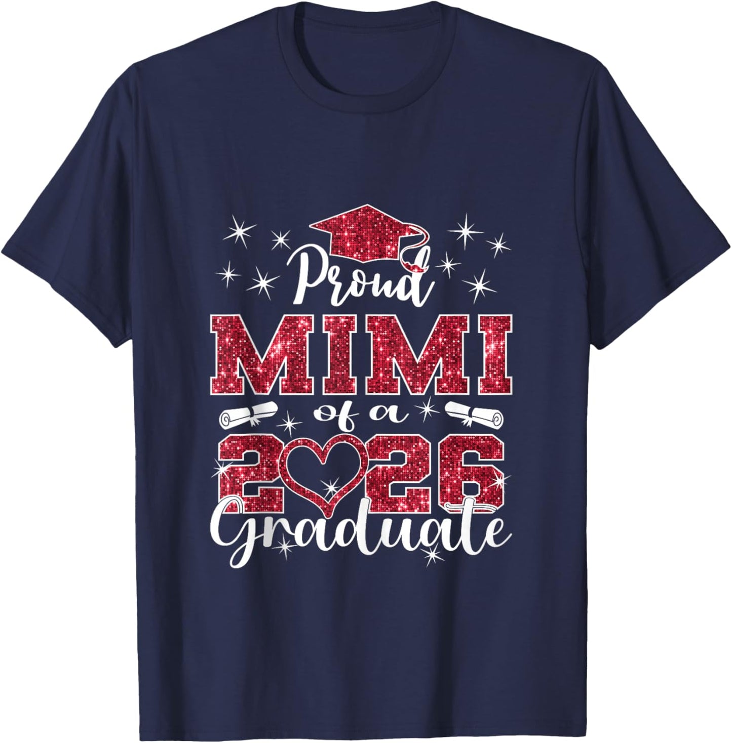 Super Proud Mimi of 2026 Graduate Senior Graduation Family T-Shirt - T-Shirt | Navy
