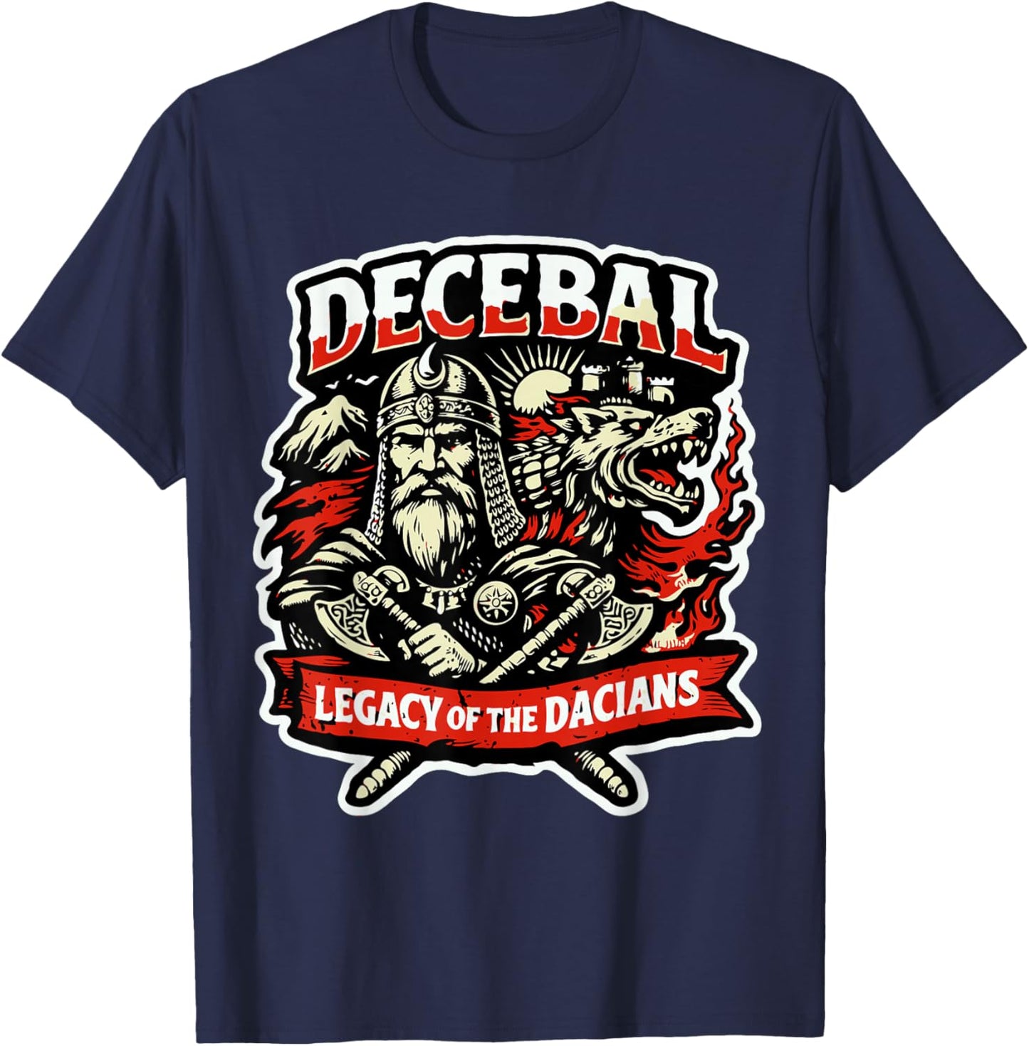 Decebal Legacy of The Dacians Ancient Dacia T-Shirt - T-Shirt | Navy